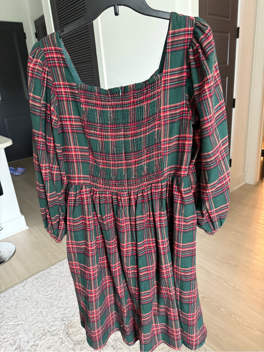 Ivy City Co Green and Red Plaid Midi Dress - Picture 2 of 4